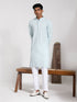 Vastramay Men's Aqua Rayon Kurta And Pyjama Set